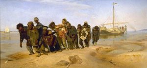A painting by Ilya Repin Barge Haulers on the Volga. That Friday feeling?
